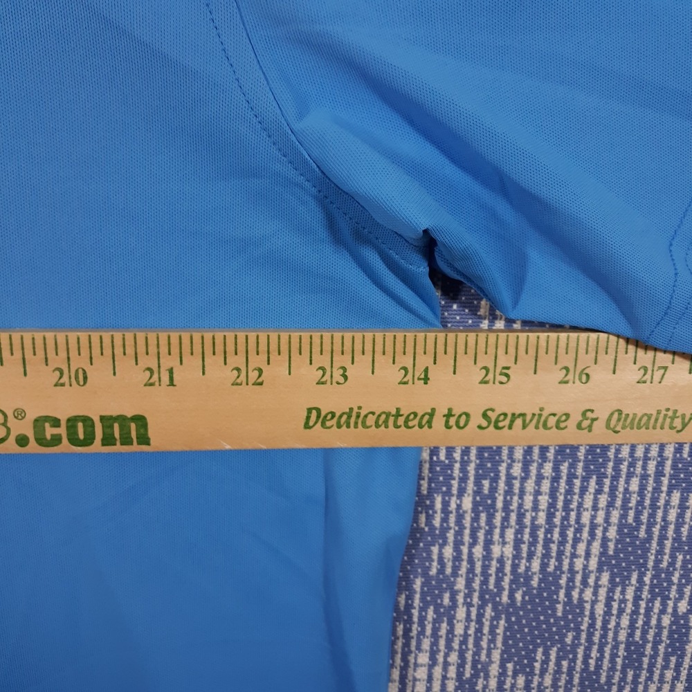 Peter Millar Summer Comfort Polo Shirt Mens Large Performance Golf Solid Blue - Picture 6 of 9